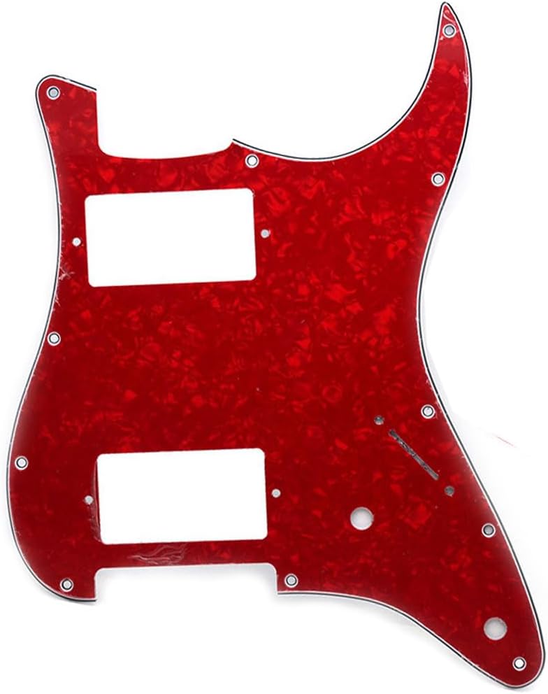 ROZILO 11 Hole Guitar Strat Pickguard HH Humbucker for Fender Standard Stratocaster Modern Style Red Pearl - Image 1